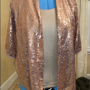 Living doll sequin rose gold jacket. Size 10-12